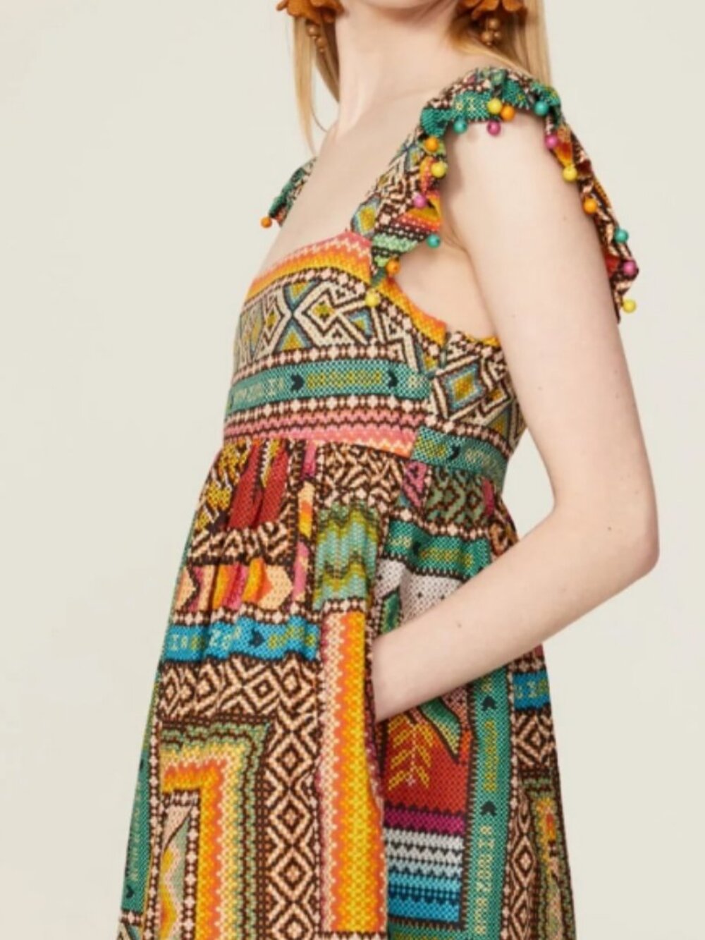 Farm Rio Banana Scarves Bohemian Sundress Sz Large MSRP $235 - Picture 2 of 10